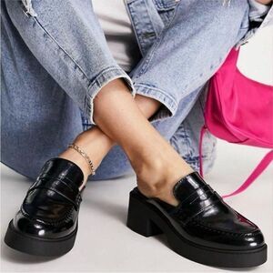 NEW Wild Fable Black Eileen Mule 3" Block Slip On Heels Women's Size 7 Round Toe